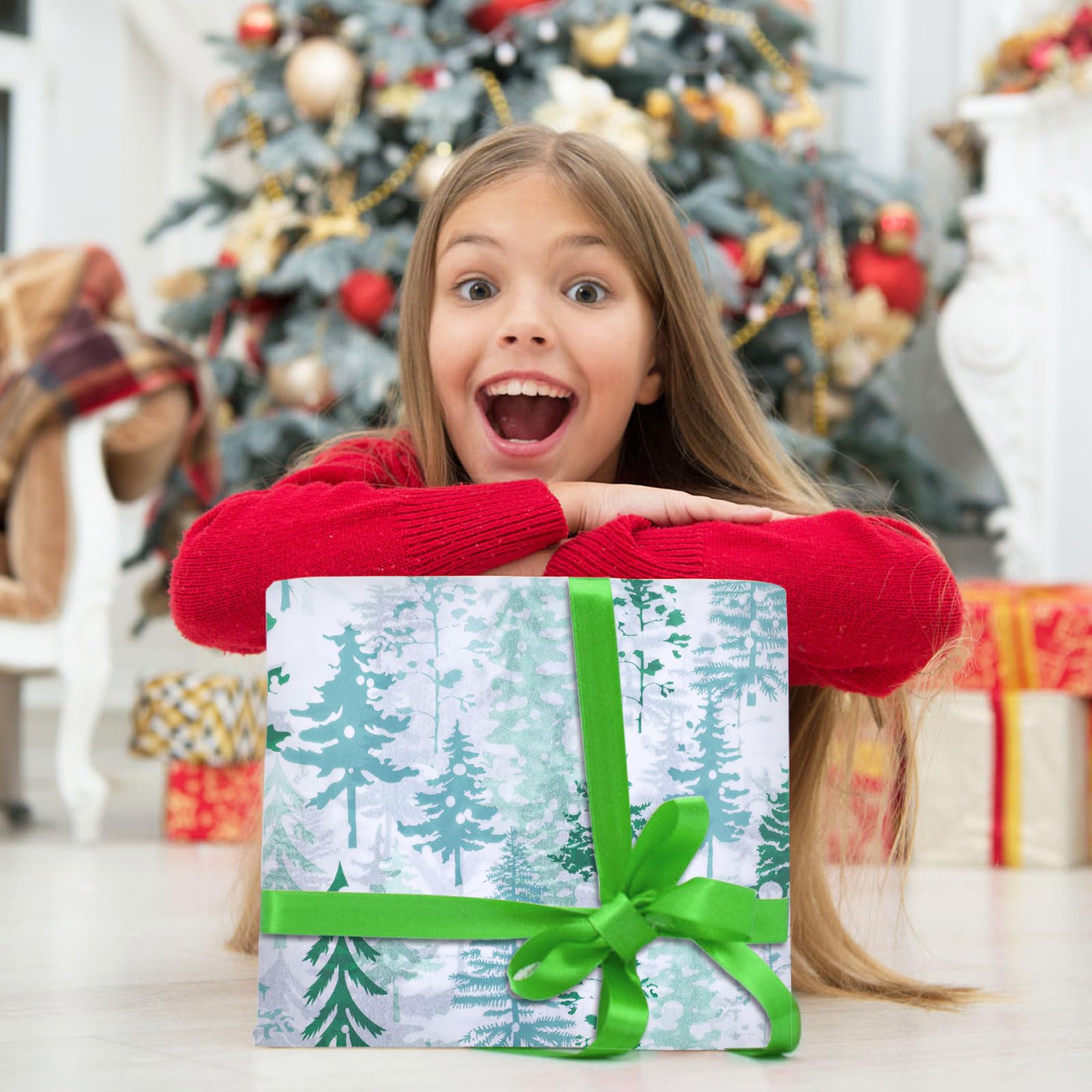 30st Seidenpapier Winter, 50x35cm Pinie Tannenbaum Seidenpapier für Geschenktüten Geschenkpapier aus Seidenpapier zum Verpacken von Weihnachten Hochzeiten Geburtstagen Partys Basteln Kunst
