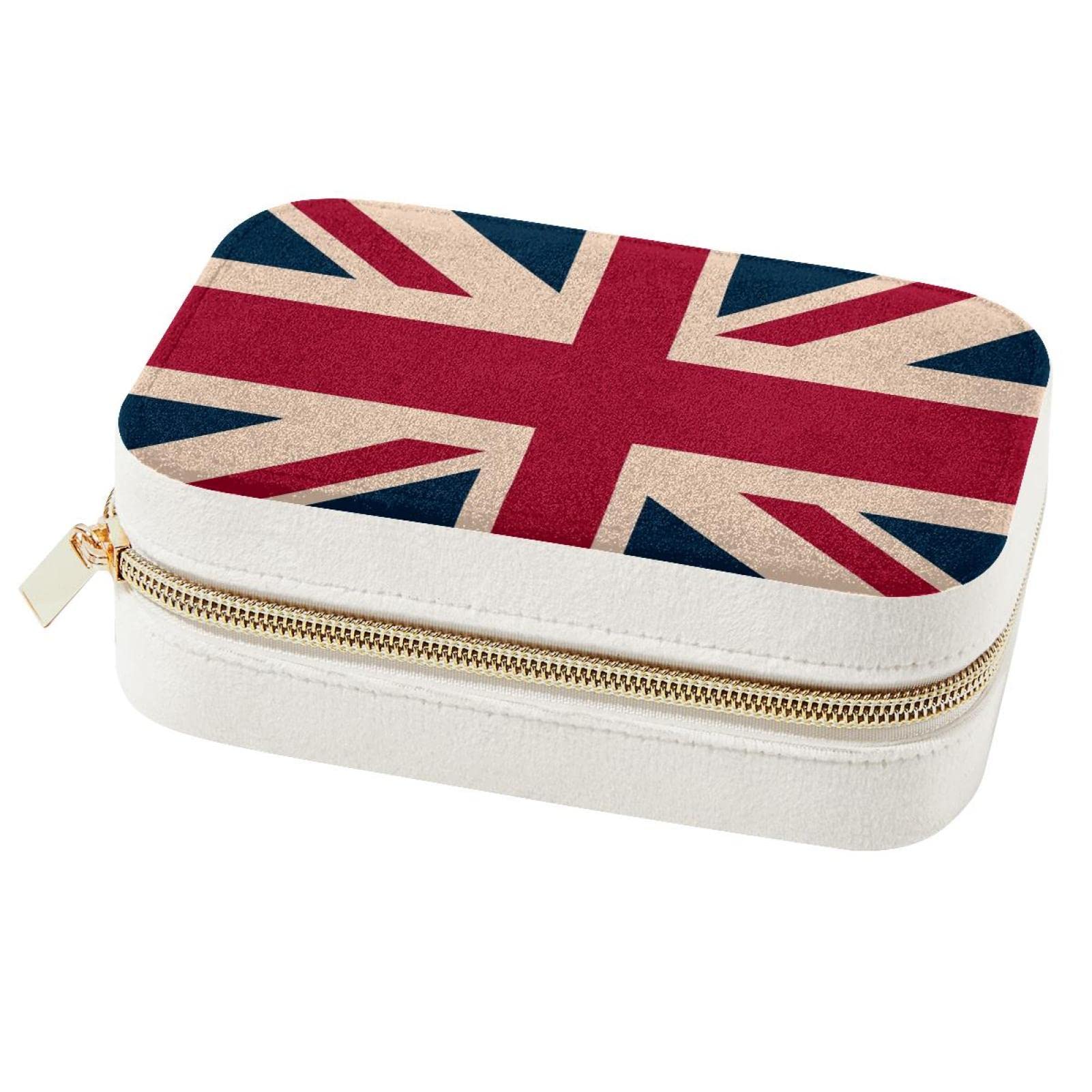 Boîte à bijoux voyage Union Jack avec compartiments bagues et colliers