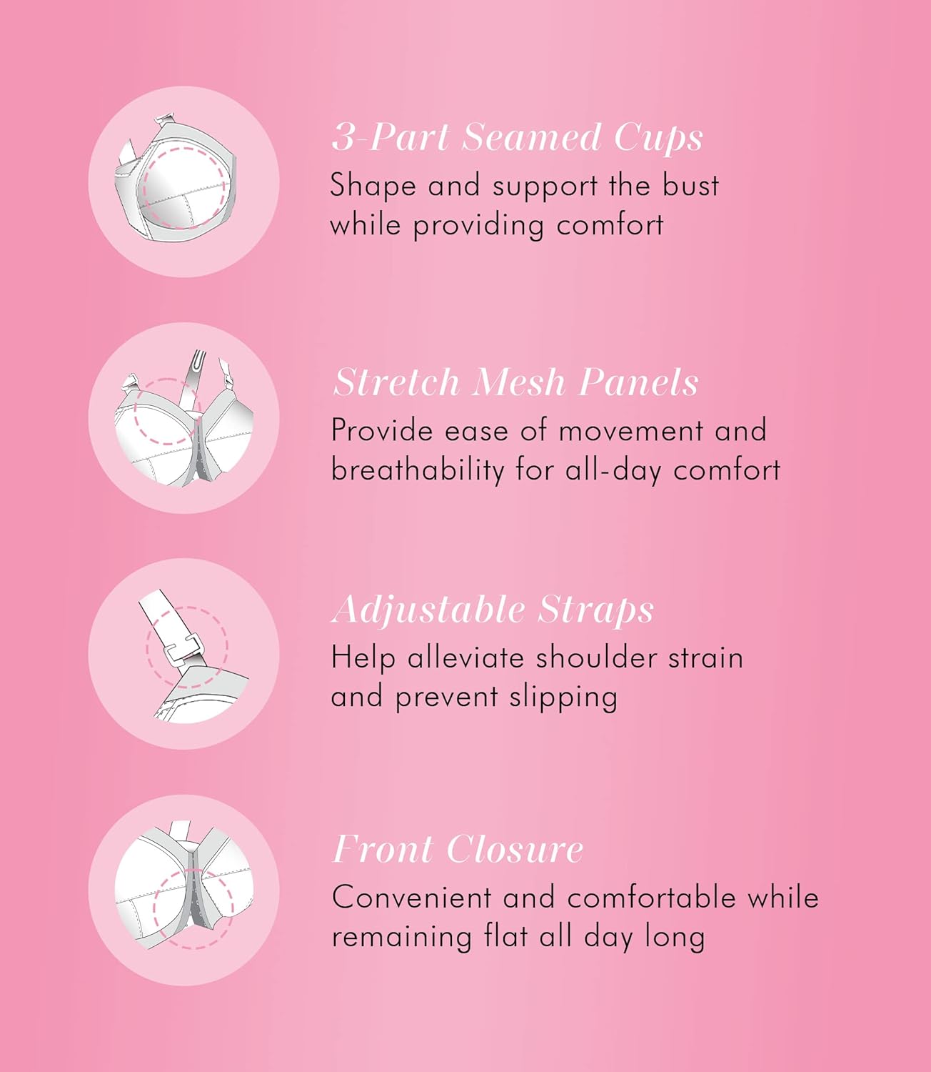 Exquisite Form 5100530 FULLY Classic Wireless Full-Coverage Bra with Front Closure - Image 6