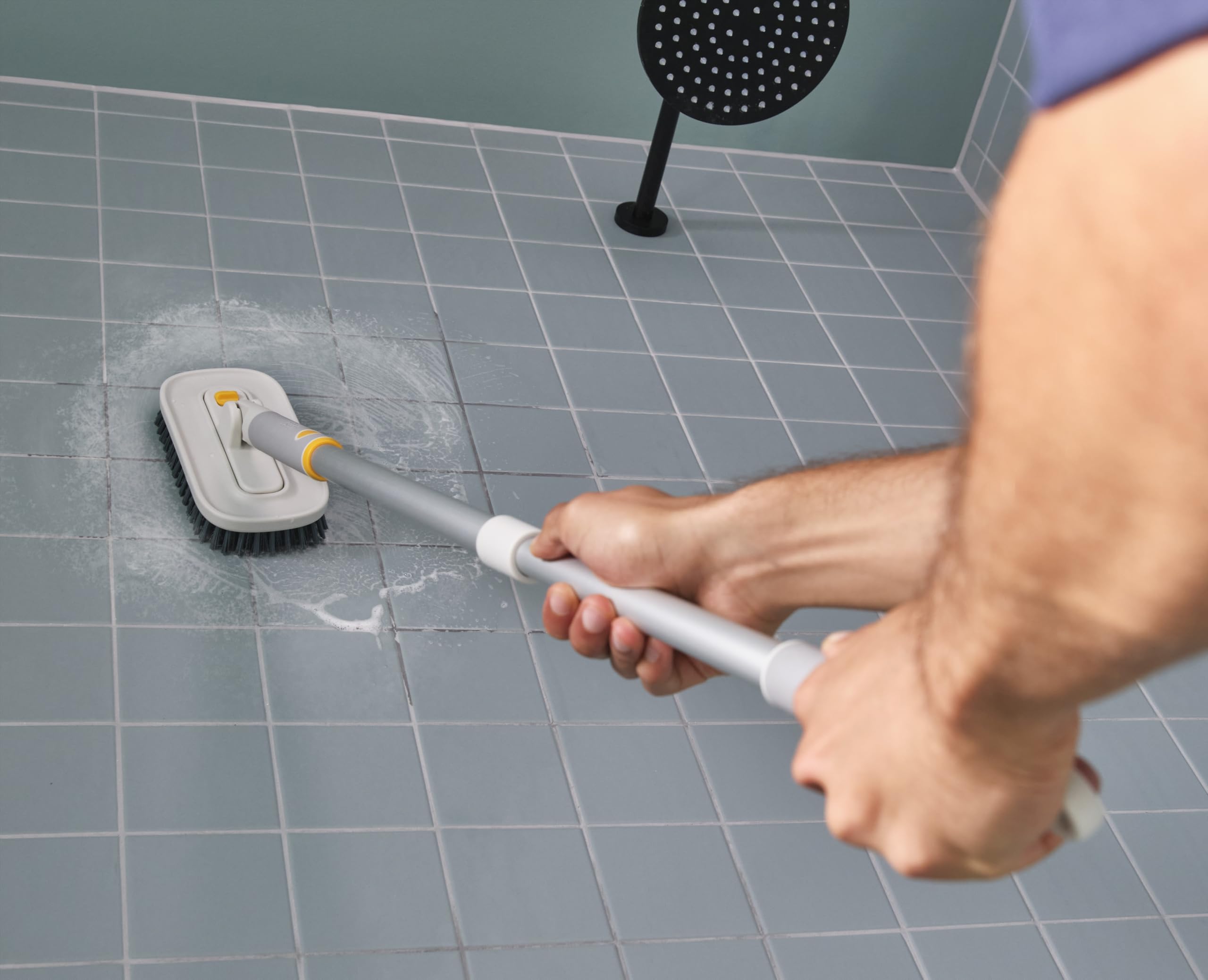 Joseph Joseph CleanTech Set de 2 Cepillos para Limpieza en Detalle, Azulejos y Lechada, Cerdas en V, Mango Antideslizante