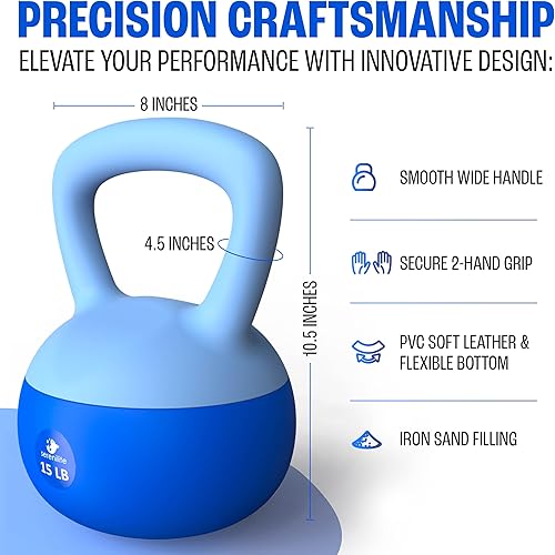 Miniatura 2 de Serenilite - Juego de pesas rusas suaves, juegos de pesas rusas para mujeres y hombres, pesas rusas de entrenamiento de fuerza seguras, pesas rusas