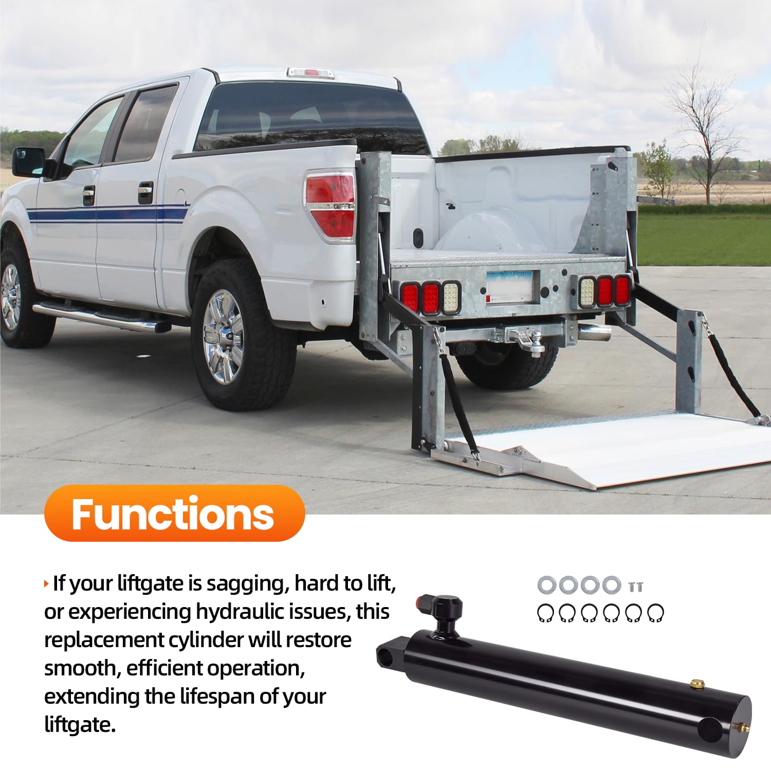Replacement G2 Cylinder 000971 Compatible with Tommy Gate 1340, 1342, 1540, 1542, 1640 & 1642 Series G2 Liftgates Heavy Duty Construction