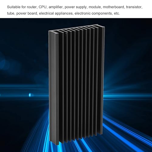 Miniatura 4 de Disipador de calor de aluminio, disipador de calor grande, disipador de calor, disipador de calor negro, 1.969 x 0.500 x 3.937 in  2 x 0.5 x 4