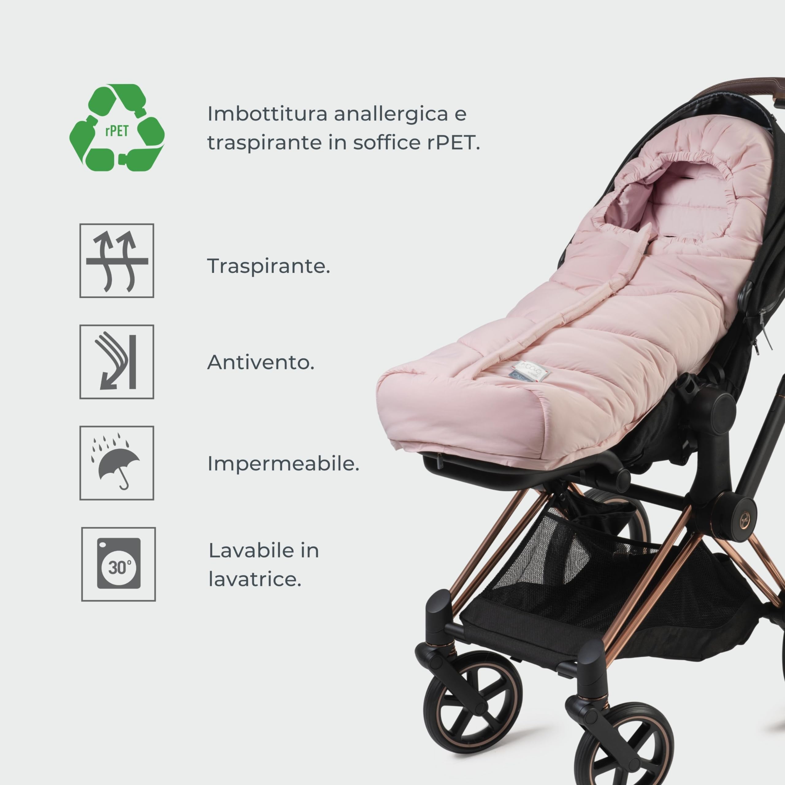 Nuvita 9925 Junior One+ | Saco universal para silla de paseo | Protección de 6 a 36 meses (100 cm)| Protección hasta -18 °C y resistente al viento | Negro