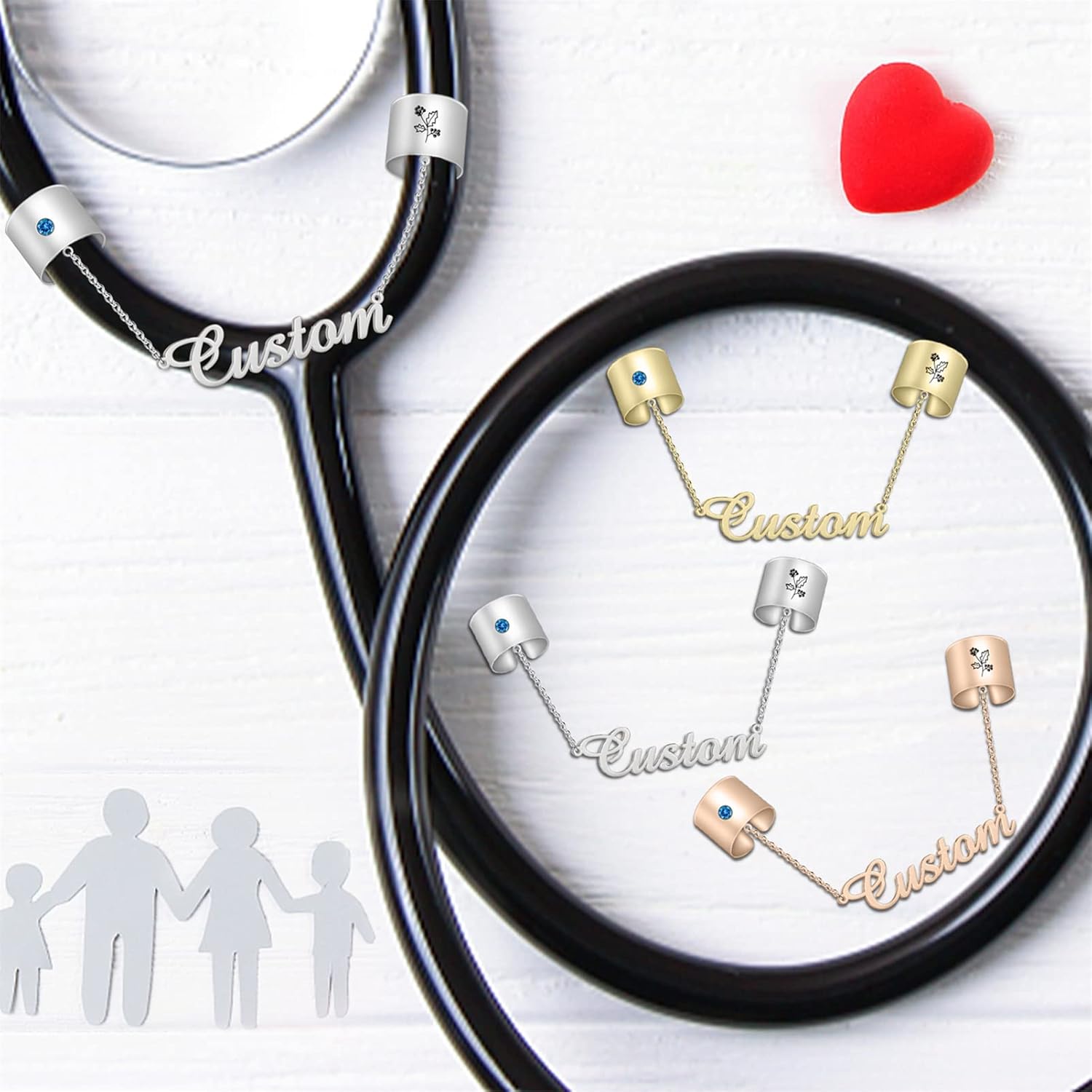 Customized Stethoscope Name Tag - Personalize Stethoscope ID Charm Accessories Gift for Nurses Doctors Medical Assistant (Style 6)