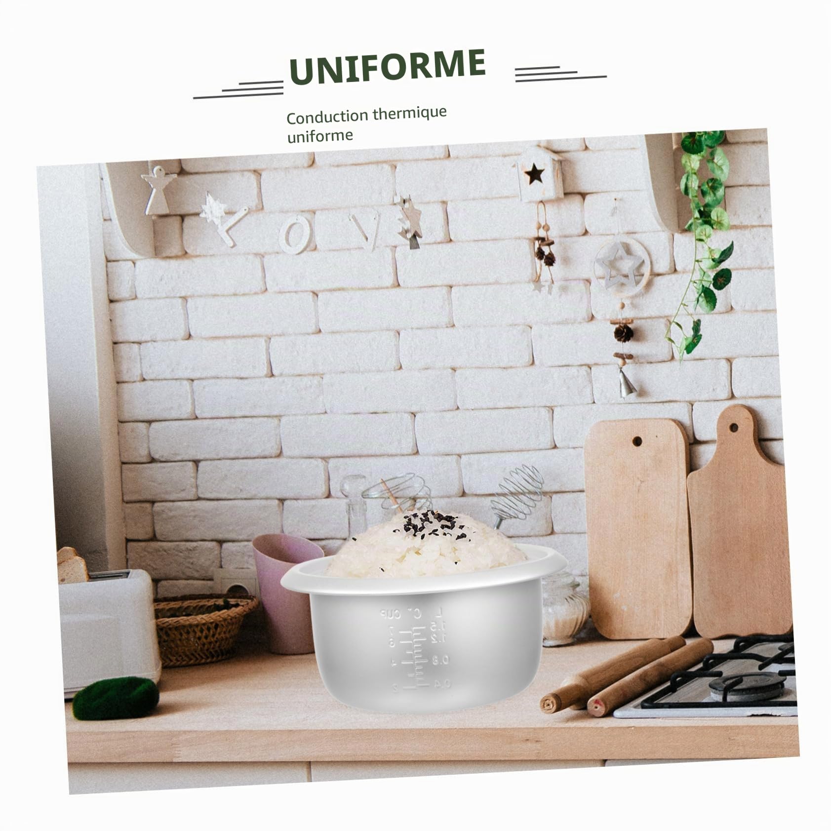 Pot Intérieur 3l en Alliage D'aluminium pour Cuiseur à Riz Facile à Remplacer Accessoire de Cuisinière Design Convivial Cuisine et Hôtels