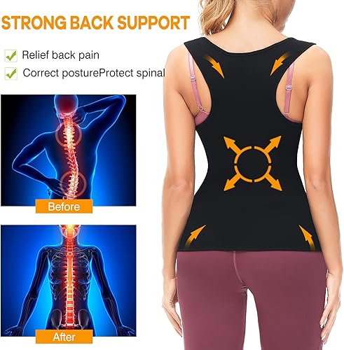 Miniatura 6 de KOOCHY Chaleco de entrenamiento de cintura para mujer, corsé delgado, de neopreno, sauna, con cremallera, pérdida de peso, moldeador de cuerpo