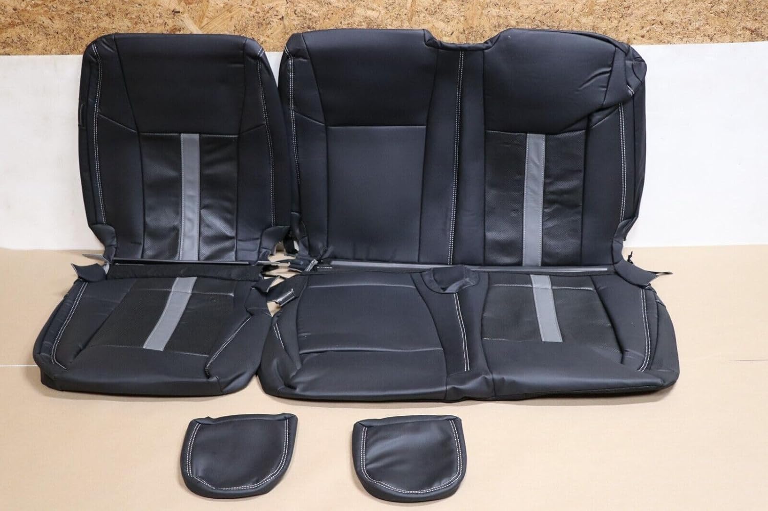 2015-2020 Ford F-150 XLT SuperCrew Leather Seat Covers Black Gray SEMA Edition