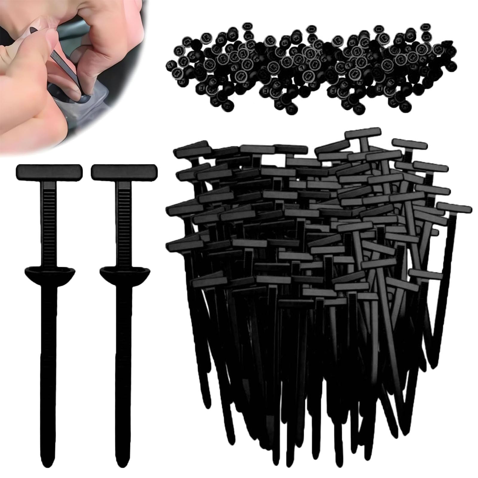 Boucles d'attache de câble multifonctions en nylon autobloquant x200 pour auto