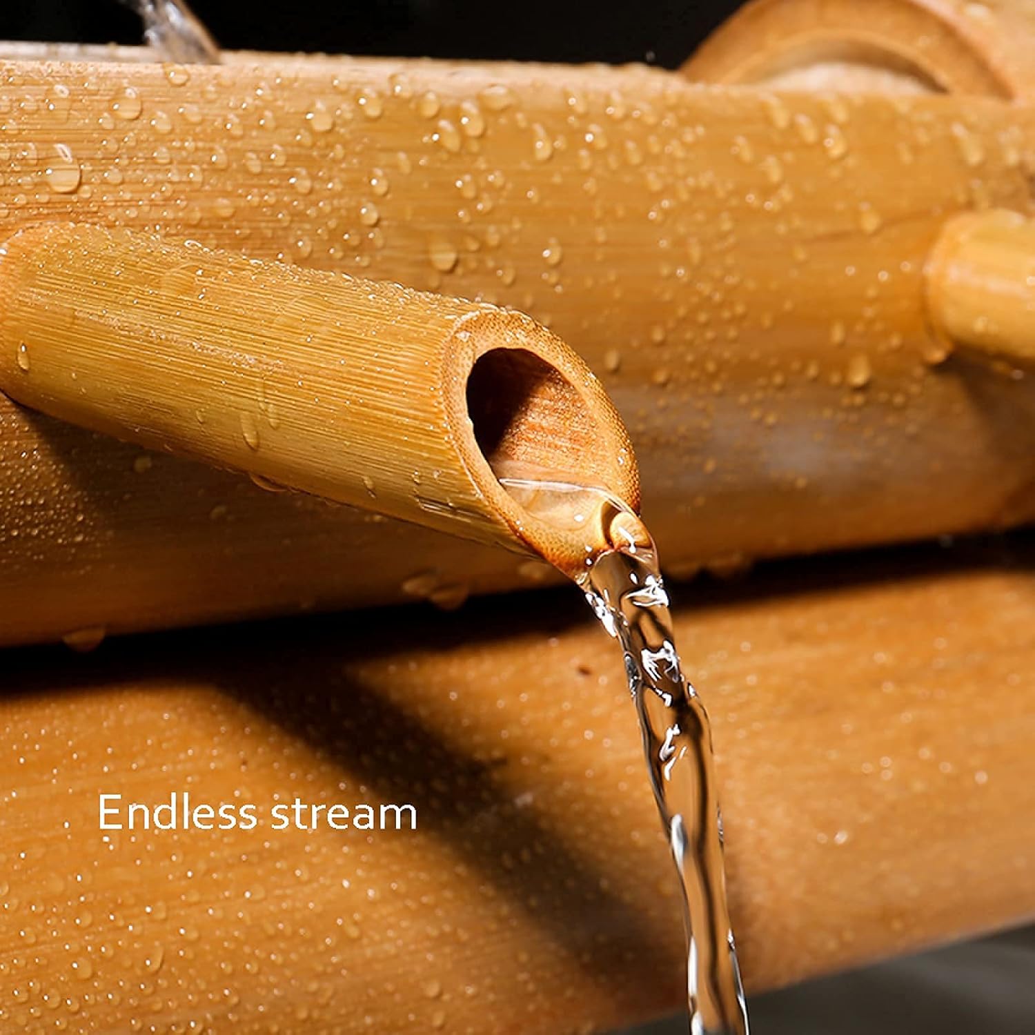 ウォーターポンプ付き竹製噴水、ウォーターポンプ付き、噴水、屋内屋外、流れる禅ガーデン、75cm