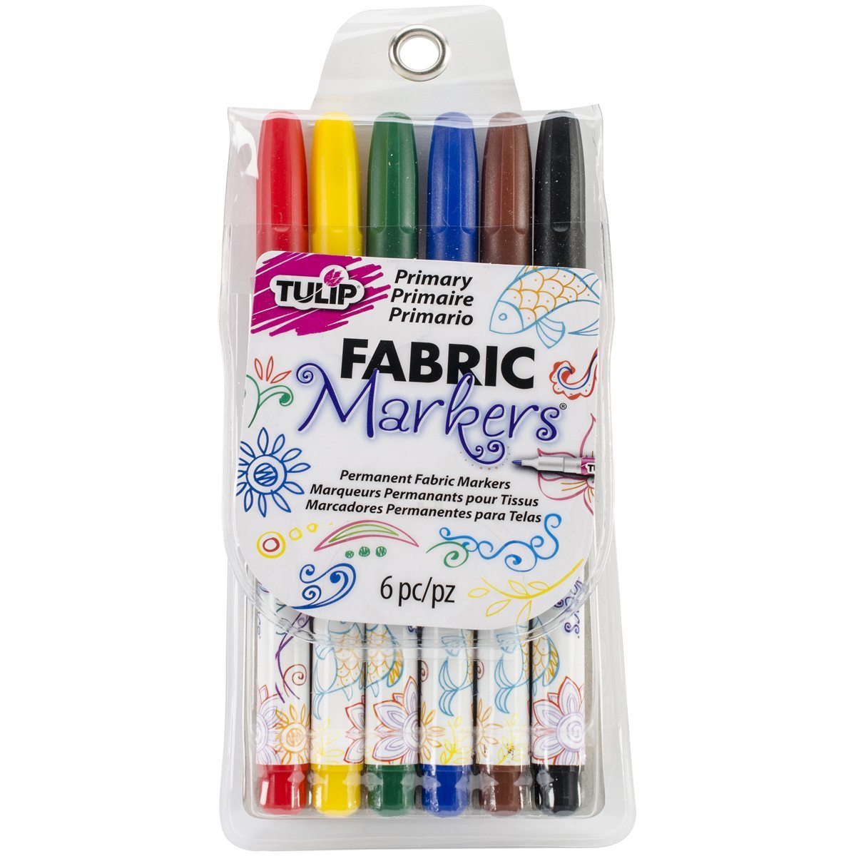 Tulip Writer Fabric Markers 6/Pkg-Primary -28974
