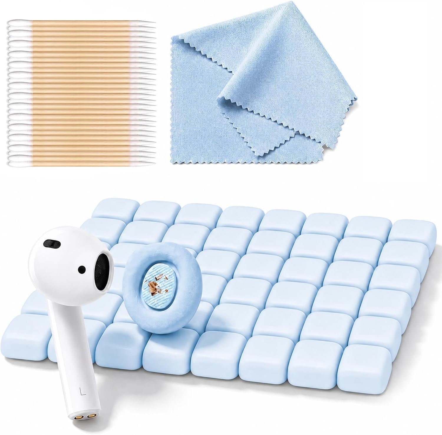 MOLOPPO Cleaning Putty, Phone Cleaning Kit, Remove Ear Wax&Dirt&Gunk from Device's Small Crevices, for AirPod Cleaner Kit for Airpods Charging Case/Headphones/Phone/Electronics（White）