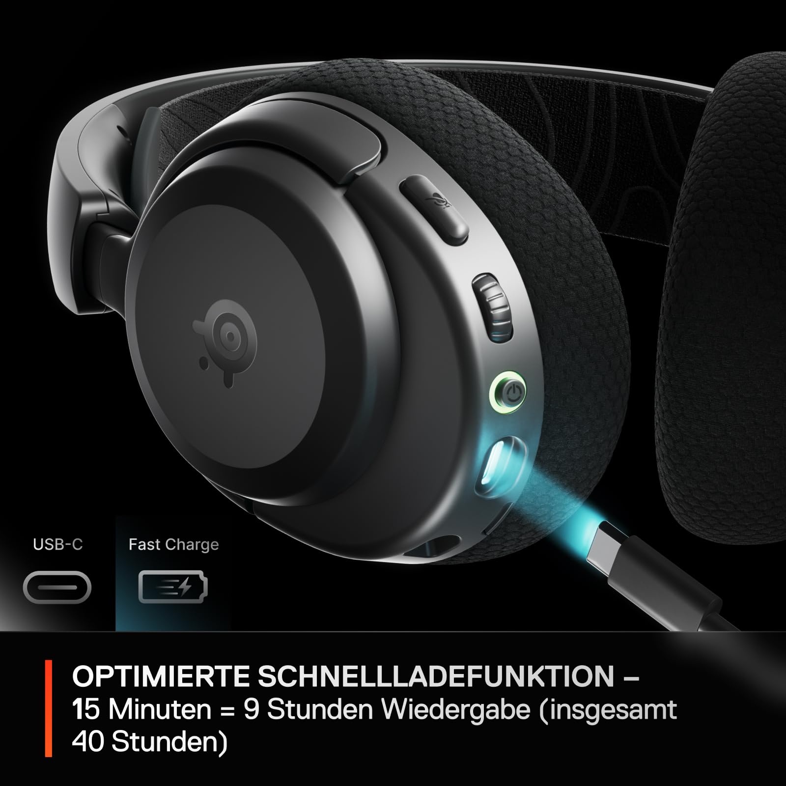 SteelSeries Arctis Nova 3X Wireless Gaming-Headset – App-Steuerung – 40 Std. Akku – Neodym-Magnet-Treiber – 2,4 GHz/Bluetooth – Abnehmbares Mikrofon – Xbox, PS5, PC, Switch, Mobilgeräte - Schwarz