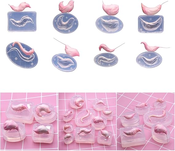 Silicone Mold for Anime Tail Clay Craft with 8 Designs and 14 Sizes Perfect for Craft Cosplay Props and Art Projects Arts Education