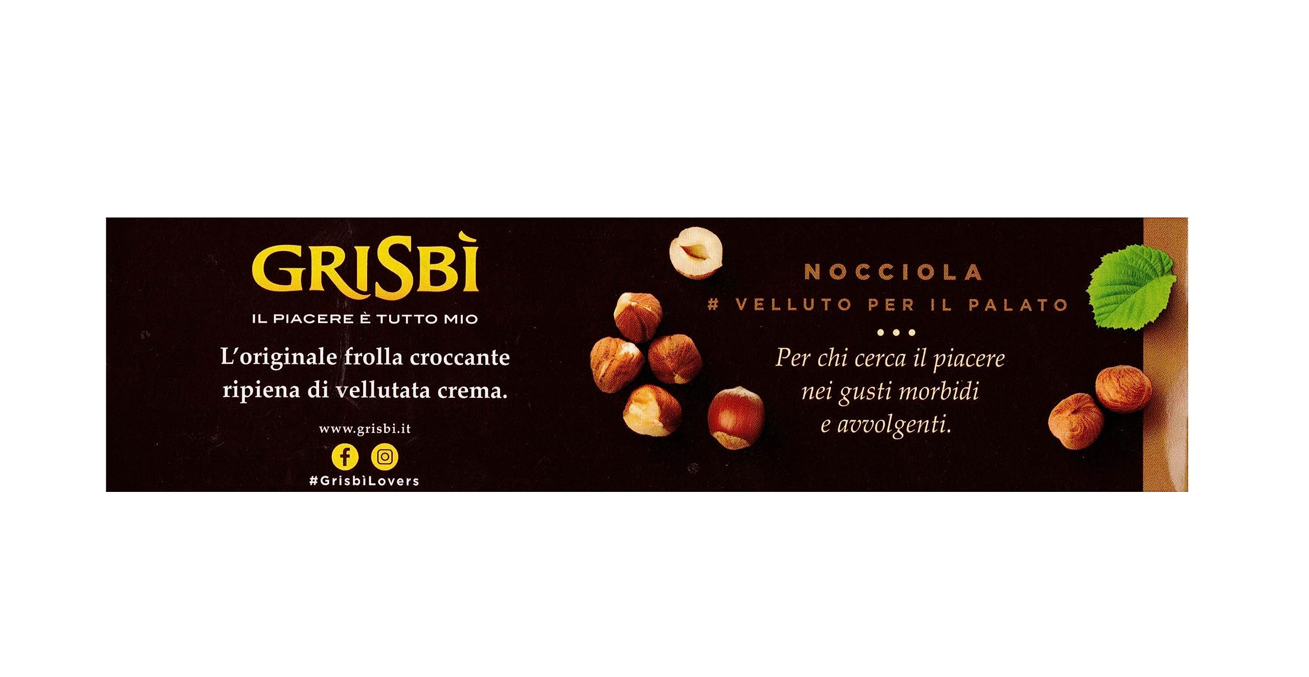 8X Grisbi L'Originale Biscotti Frolle Croccante Ripiene di Crema alle Nocciole 135g [CAIYA® BOX da 8 Confezioni]