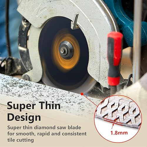 Miniatura 5 de POWERTEC Hojas de sierra de diamante de 7 pulgadas para sierra de azulejos húmedos, paquete de 3, hojas de azulejos superfinas de malla turbo para