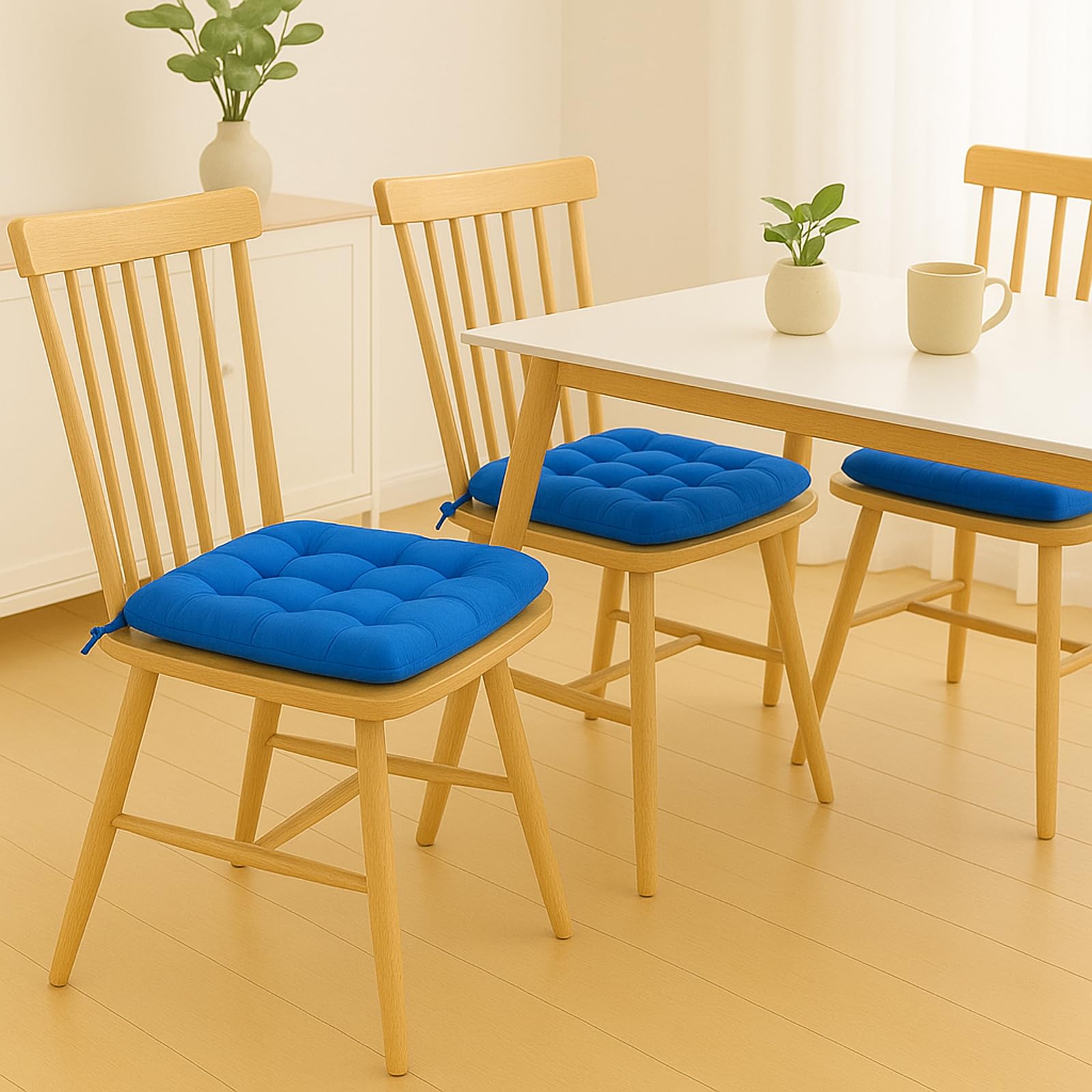 Cushion Chair Pad Cushions, Tie-on Dining Chair Pads, 38x38x5 cm Hypoallergenic Soft Polyester Tie-on Chair Pads, Wide - Image 2