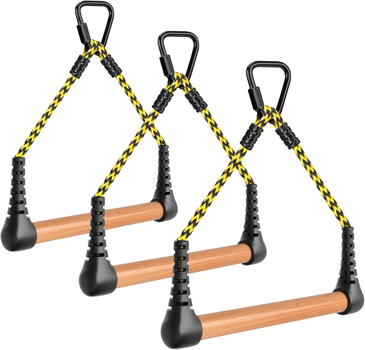 SELEWARE 3-Pack Kids Monkey Bars for Backyard & Indoor – Hanging Monkey Bars Ninja Line Accessories, Ninja Warrior Accessories for Obstacle Course Training