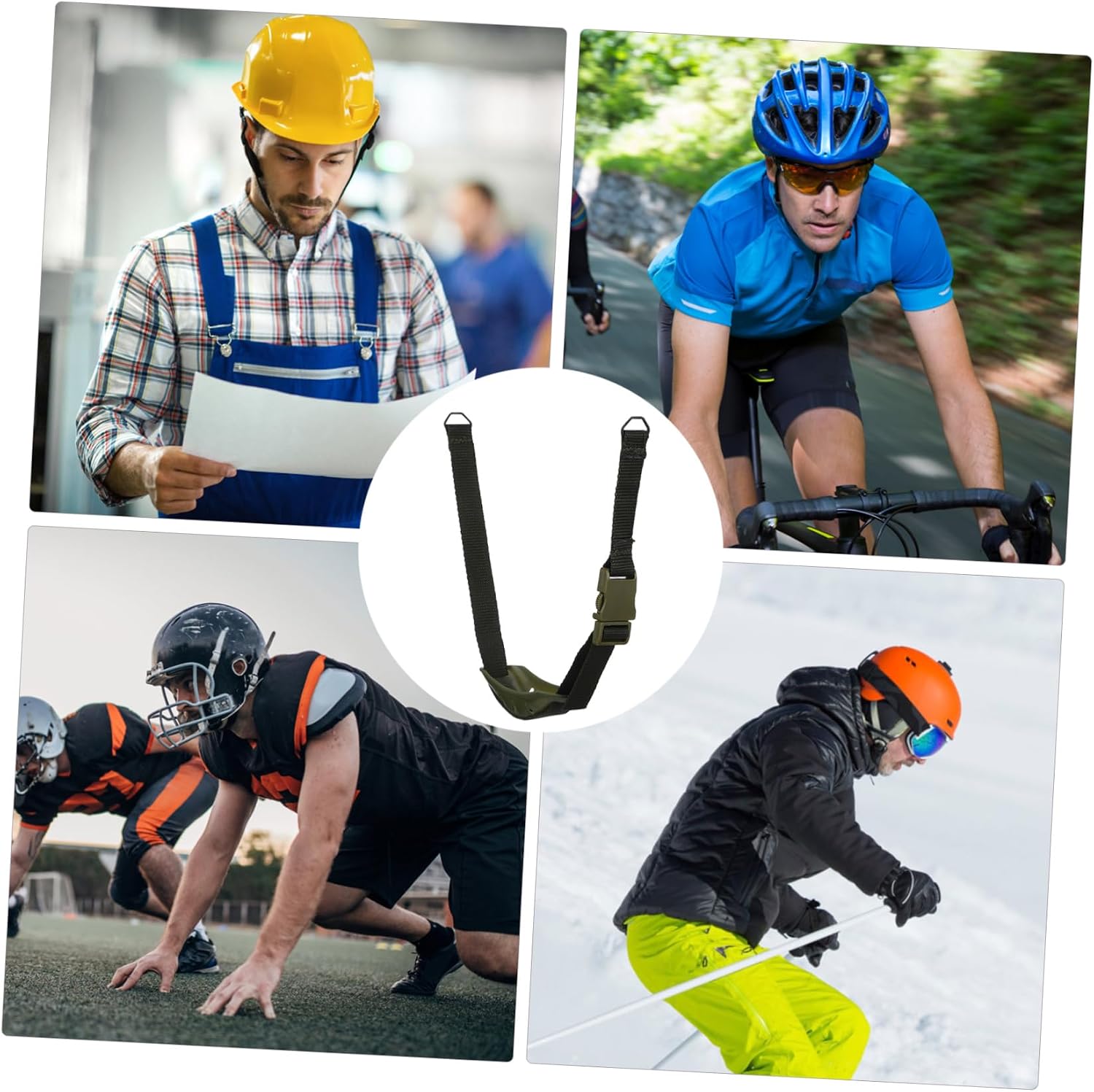2Pcs Adjustable Helmet Chin Strap Replacement Universal Hard Hat Chin Strap with Elastic Band for Safety Helmets and Batting