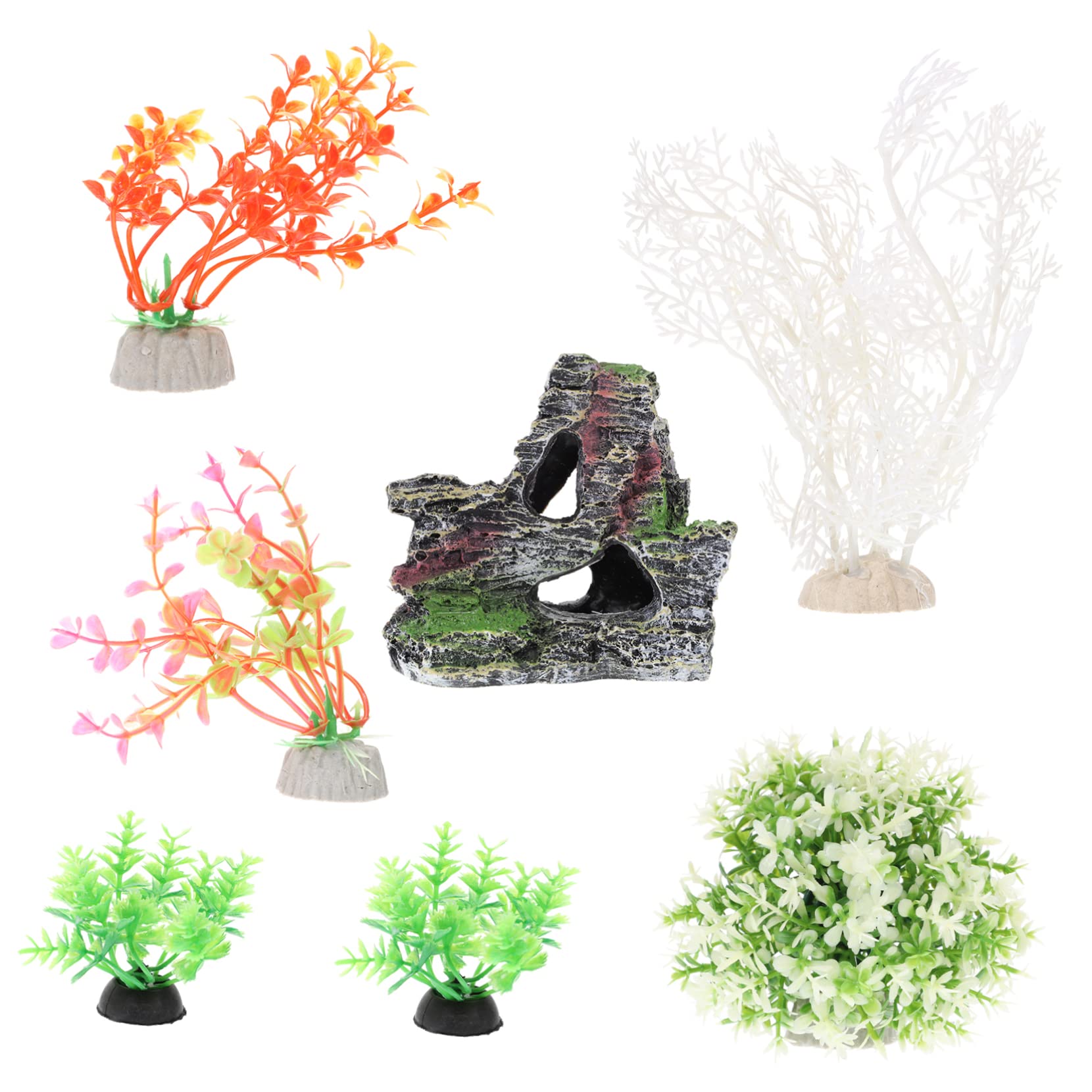 Happyyami 5juegos Plantas Artificiales para Acuarios Decoración De Acuario Ornamentales De Agua Simuladas para Peceras y Paisajismo De Decoración Natural para Peces