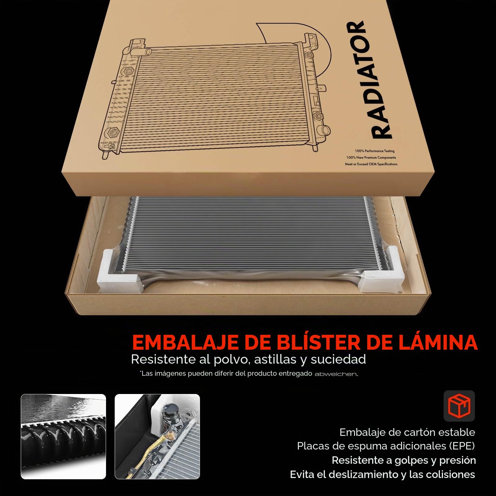 Frankberg Radiador Enfriador de agua Radiador del motor 17117570821 | Compatible con: M.i.n.i R50 R53, M.i.n.i Convertible R52