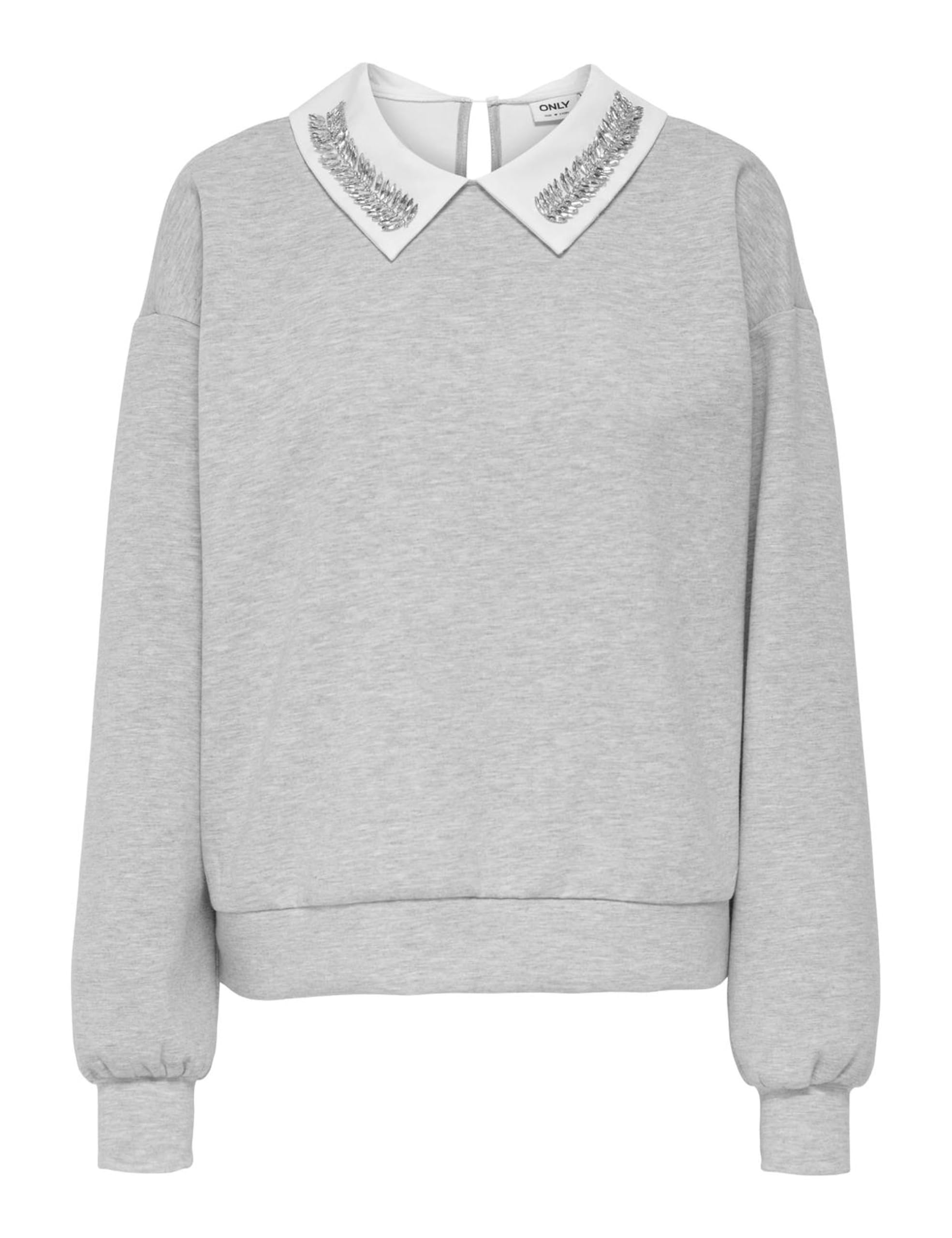 Onlwillow L/S O-Neck Emb. Ub SWT, jasnoszary melanżowy, XS