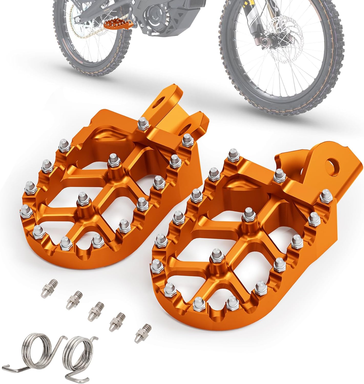 Wider Footpegs CNC for Surron LBX/E-Ride Pro SS/SR/S, Dirt Bike Foot Pegs Non-Slip Wider Design with Heavy-Duty Spring for Sur Ron Eride Pro SS 2.0/3.0 Black