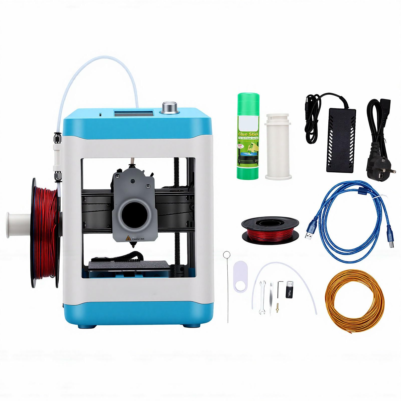 Jeffergarden Mini Stampante 3D, Stampante 3D Desktop Completamente Assemblata con Stampa WiFi, Livellamento Automatico, LCD da 2,4 Pollici e Piattaforma PEI Riscaldata per Principianti, Bambini,