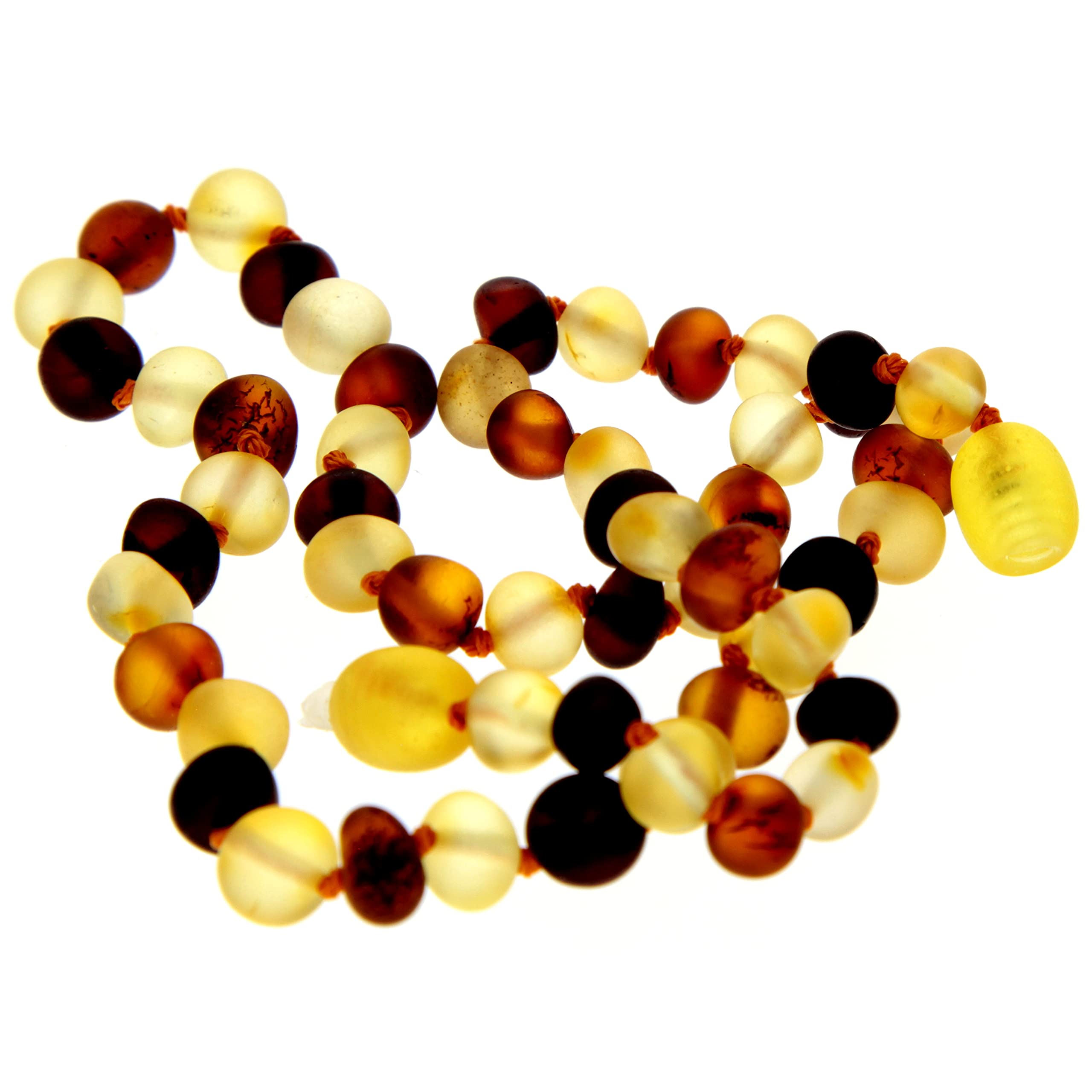 SilverAmber Jewellery - Collana in ambra baltica - Mista - Grezza - Perle di ambra genuina al 100% - Massima qualità - Dimensione: 41 cm - NRAWMIX41