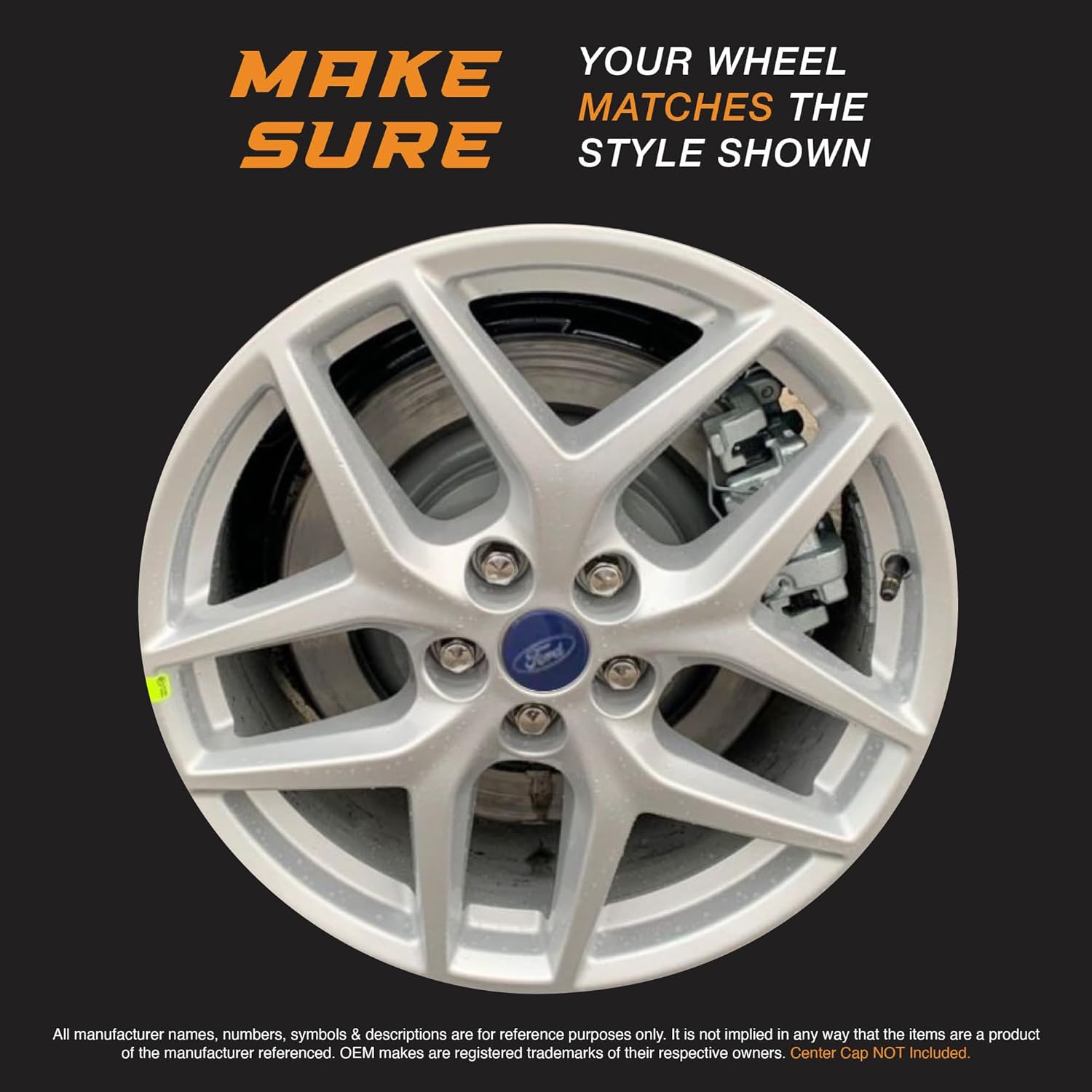 18" Gloss Black Wheel Skin Set Made for Ford Edge SEL (2021-2024) | Durable ABS Plastic Cover Hubcap | Fits Directly Over OEM Wheel