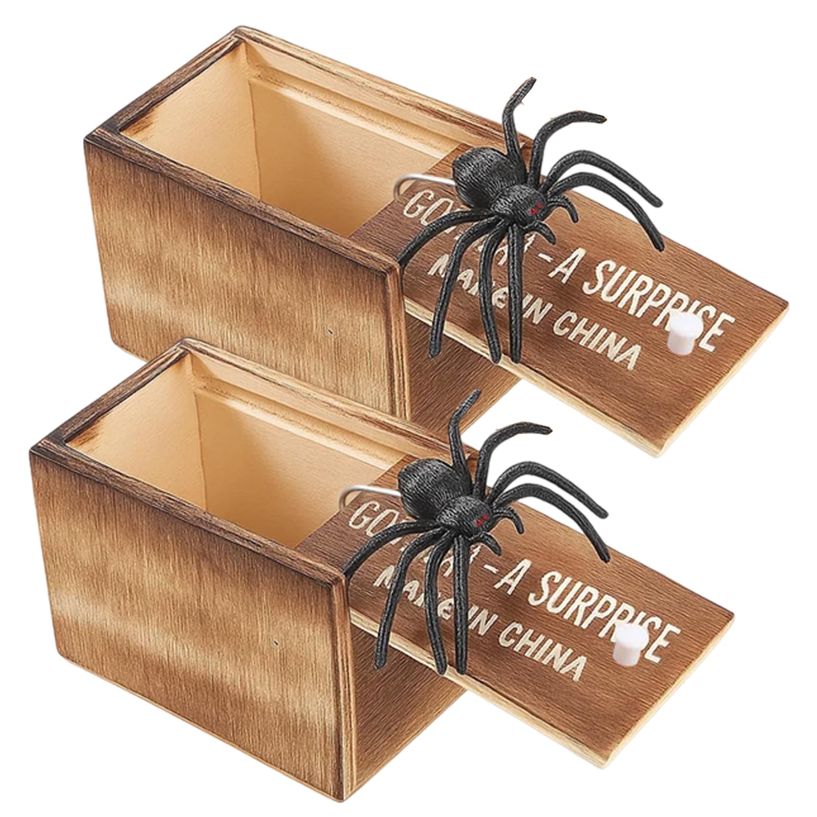 2 Pcs Spider Scare Prank Box, Fake Spider Prank Toys for Halloween Pranks, April Fools Day Jokes, Party Tricks and Scary Surprises, Ideal for Pranksters and Halloween Decor