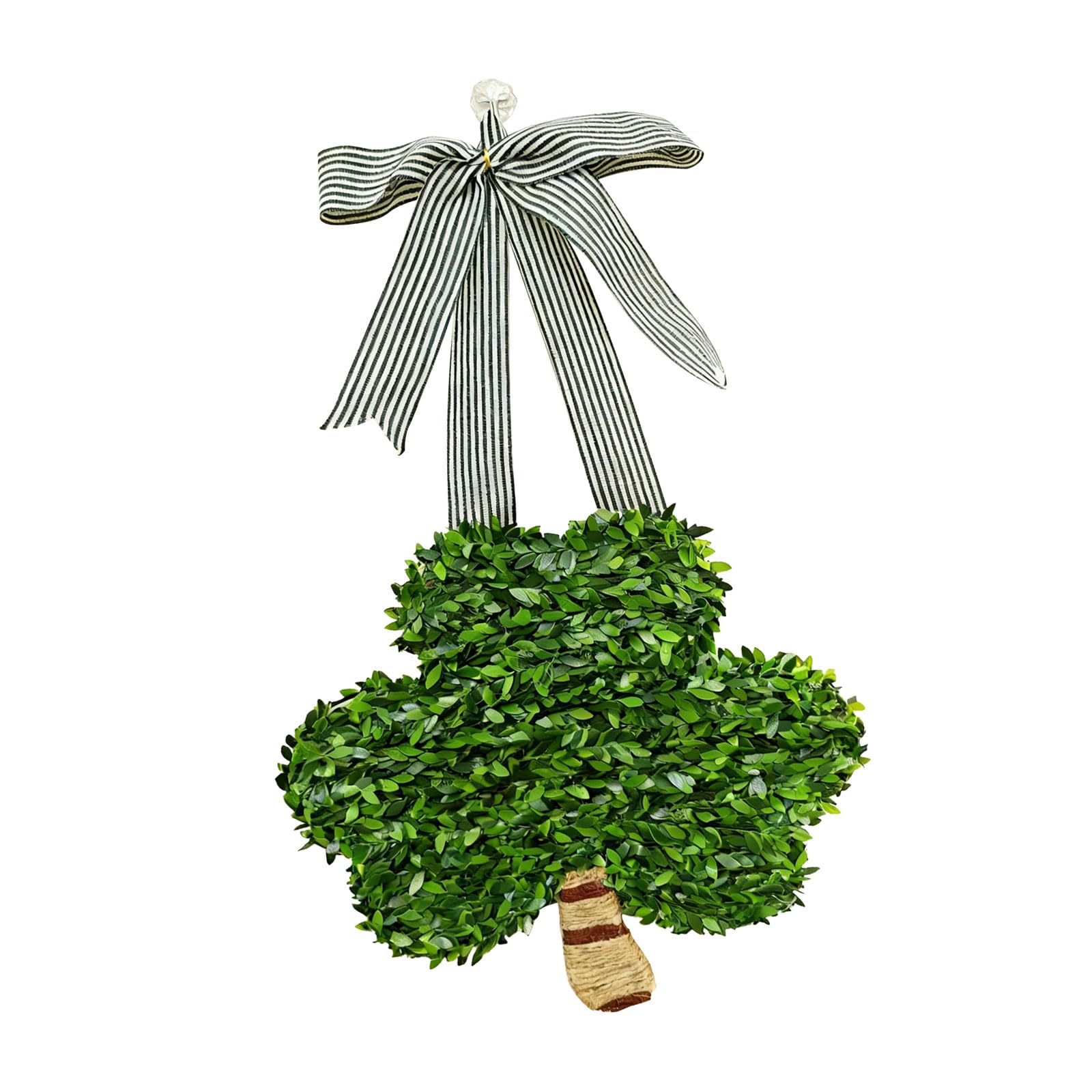 St Patrick ' s Day Shamrocks Wreath for Door Decoration Featuring Ribbon Bow to Enhances Irish Holiday Spirit and Welcome Guests Multi Purpose Decor