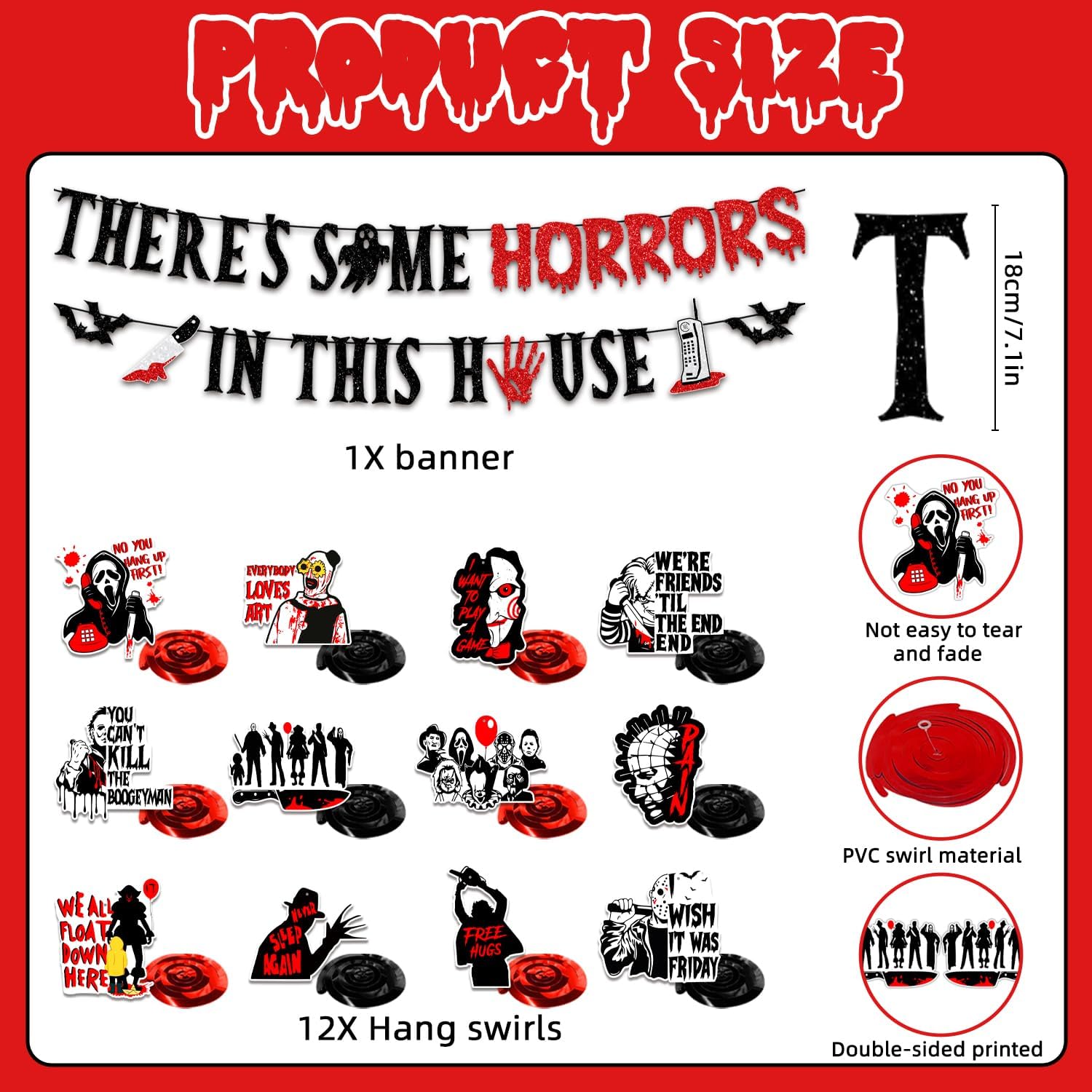 Horror Decorations Banner There's Some Horrors In This House Banner