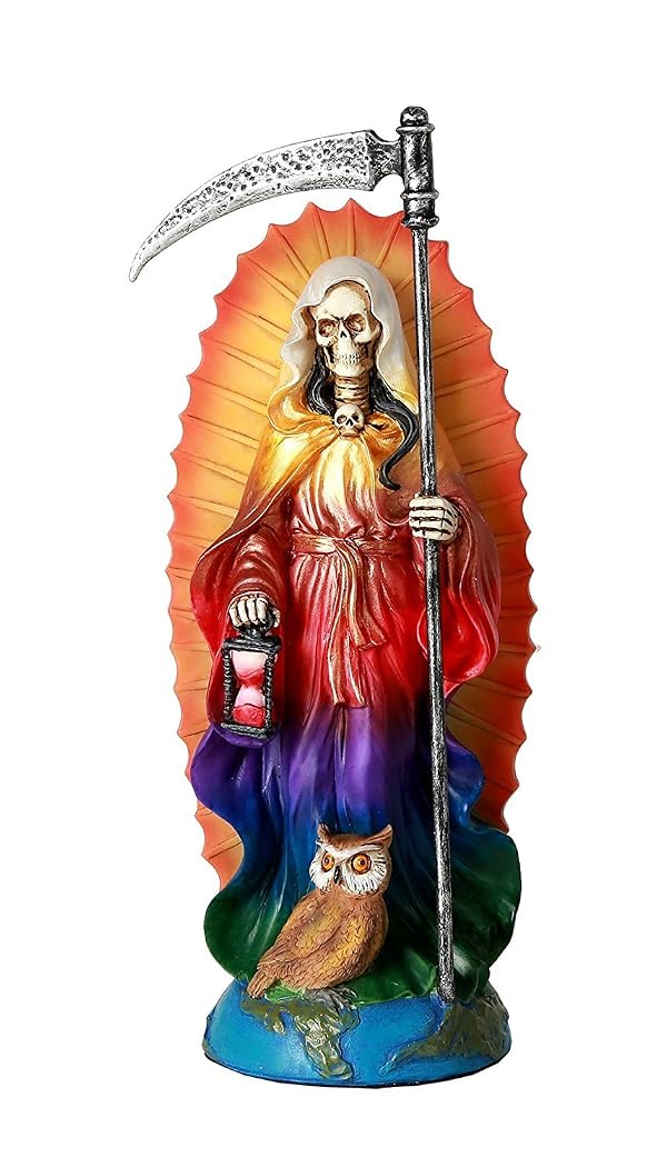Pacific Giftware Santa Muerte Saint of Holy Death Seven Powers Religious Resin Statue Figurine (Stand 7.25") by Pacific Giftware - Used condition - US$16.78