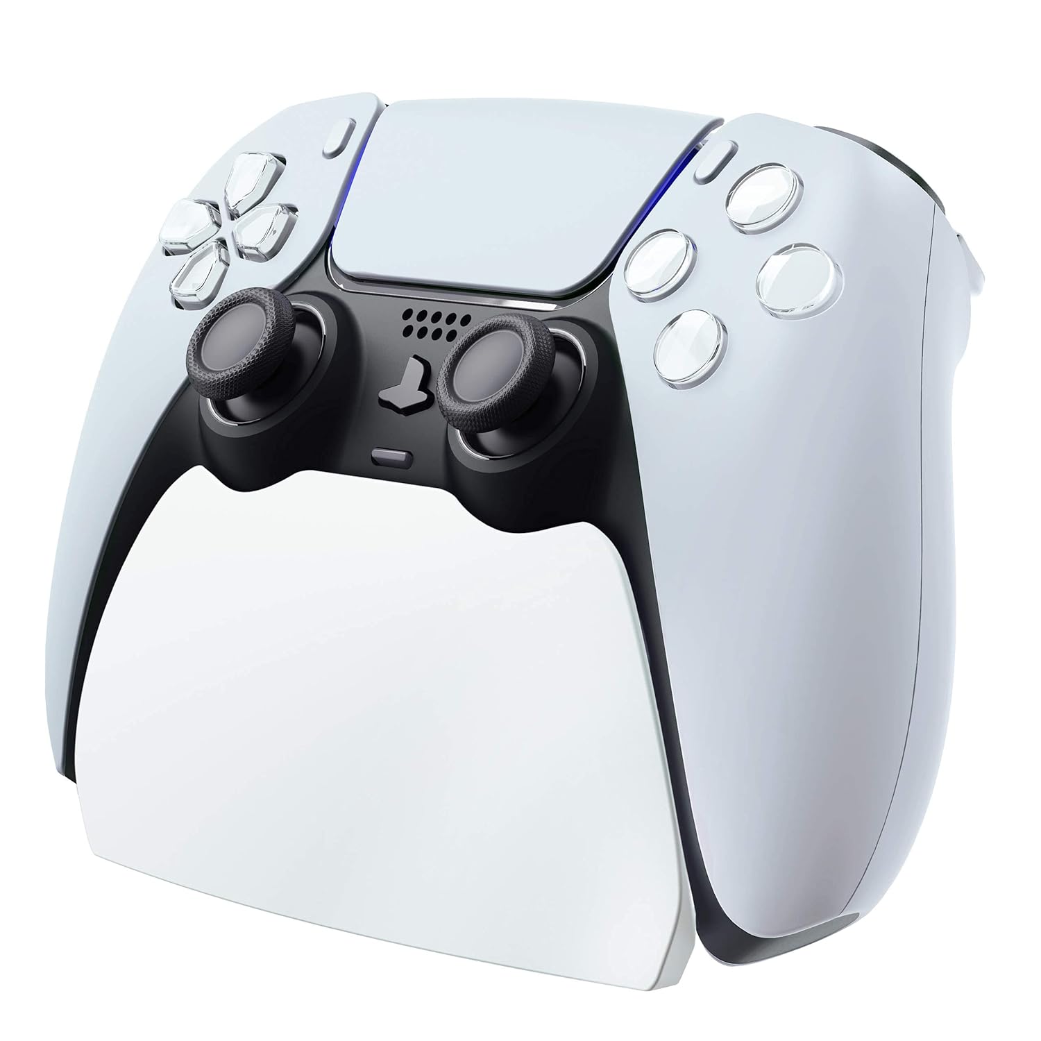 PlayVital White Controller Display Stand for ps5, Gamepad Accessories Desk Holder for ps5 Controller with Rubber Pads - Image 7