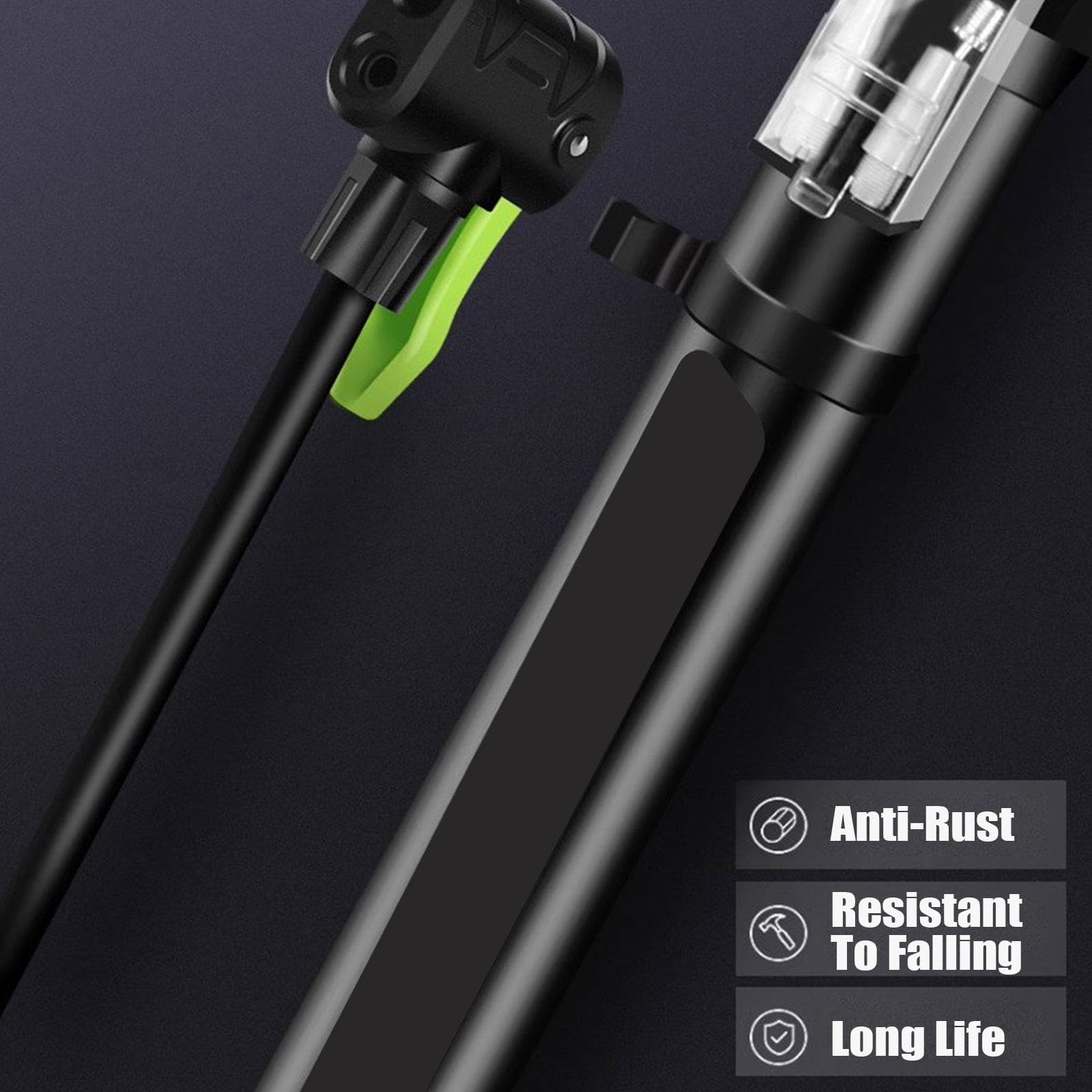 Bomba de Piso para Bicicleta con Manómetro - Bombas de Aire Portátiles con Válvula Presta y Schrader para Neumáticos, Pelotas, Globos E Inflables de Bicicleta de Montaña de Carretera