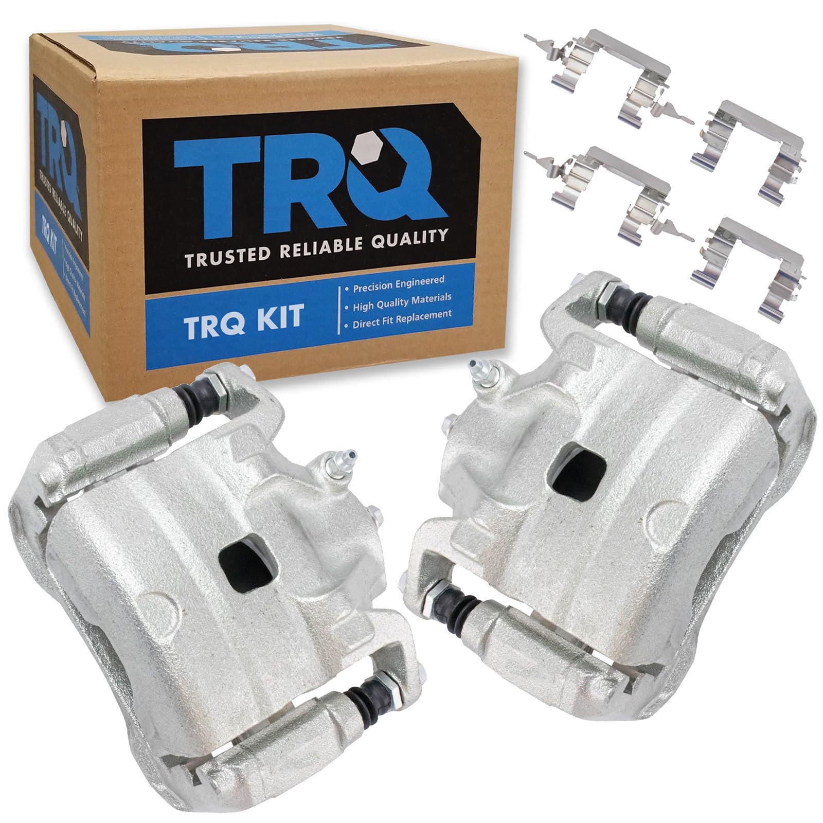 TRQ Front Driver and Passenger Side Brake Caliper Set Caliper Brackets