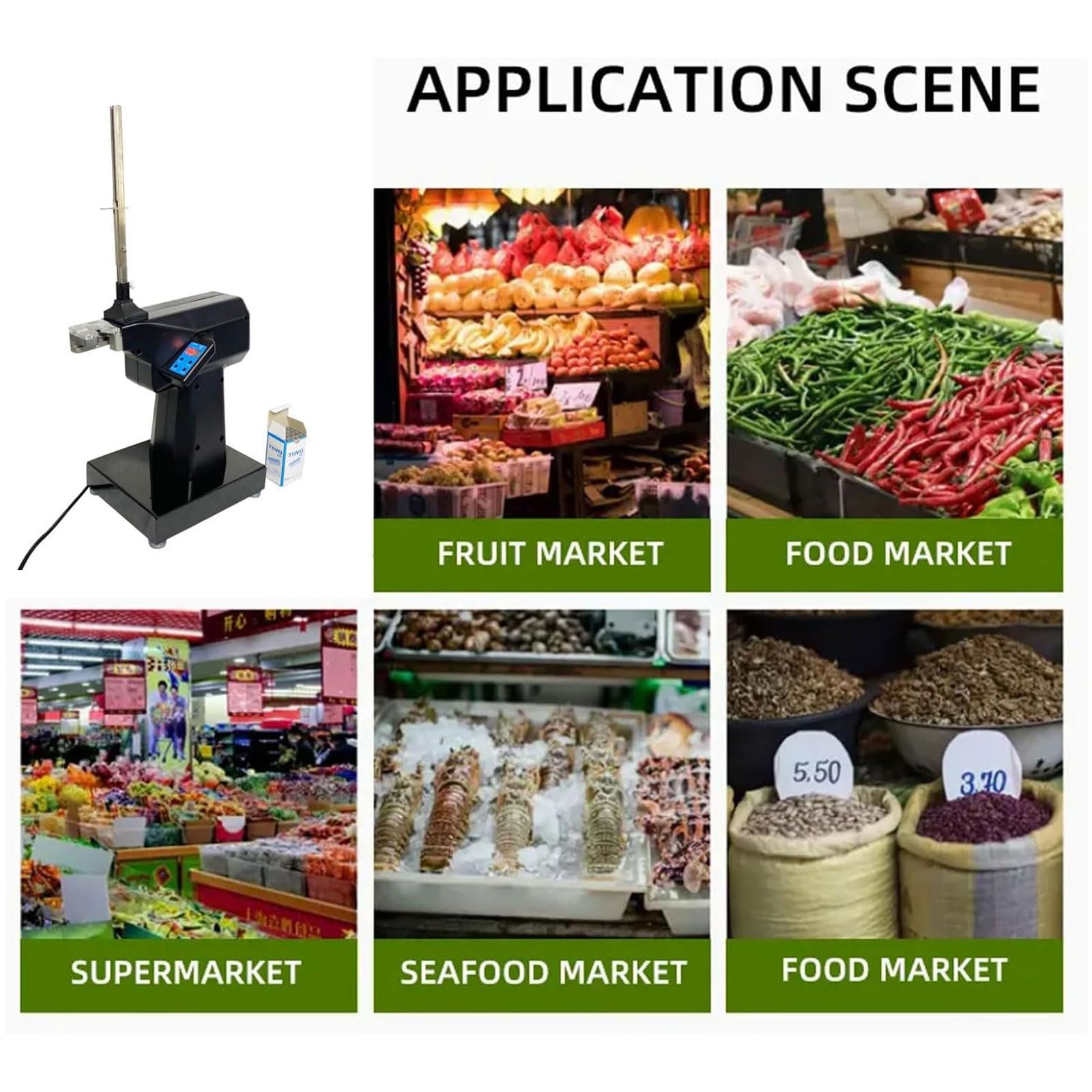 Selladora Automática De Cuello De Bolsas De Plástico De 200 W, Envasadora De Bolsas Enrollables para Frutas Y Verduras con 6000 Clavos De Sellado En Forma De U