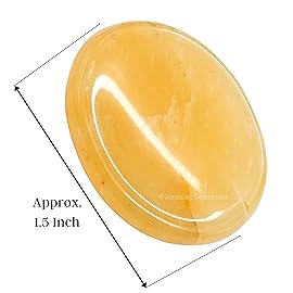 Amazing Gemstone Yellow Aventurine Worry Stone Crystals and Healing Stones - Worry Stones for Stress Relief Gifts - Piedra Crystal Fidget for Meditation - Unique Stocking Stuffers and Birthday Gifts