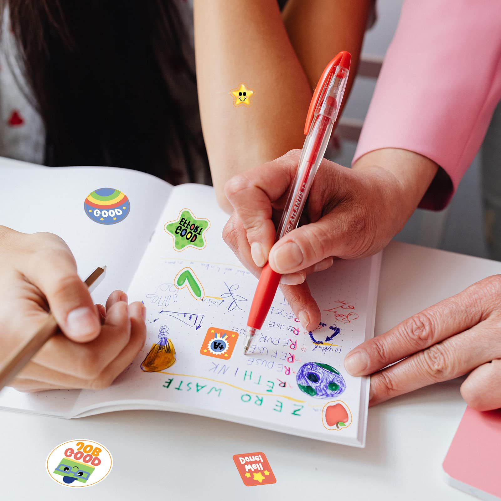 Plus de 1 000 autocollants de récompense pour étudiants, enseignants, fournitures scolaires, mots d'encouragement d'animaux mignons, autocollants d'apprentissage de la propreté pour enfants,
