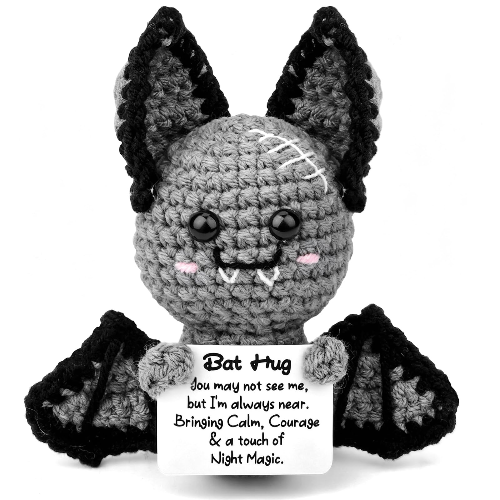 magimagi Positive Bat, Halloween Boo Basket Gifts, Emotional Support Gift, Positive Gifts for Women Men Kids, Cute Crochet Stuff, Halloween Decorations