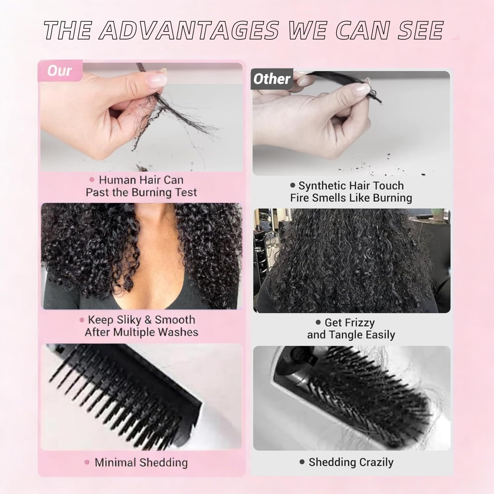 Natural Black Burmese Curly Human Hair Bundles
