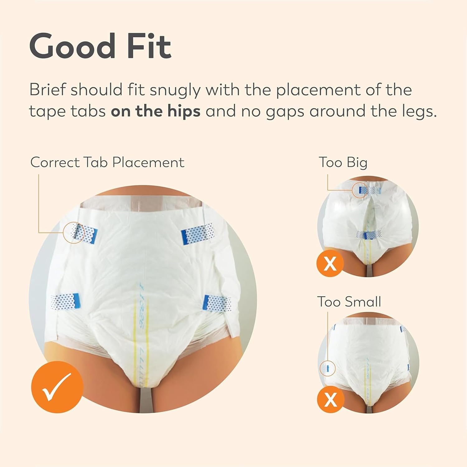 Tranquility Premium ATN Disposable Briefs with Tabs, Overnight Protection Superabsorbent Core for Leak-Free and Full-Fit Comfort, Medium 96ct Case