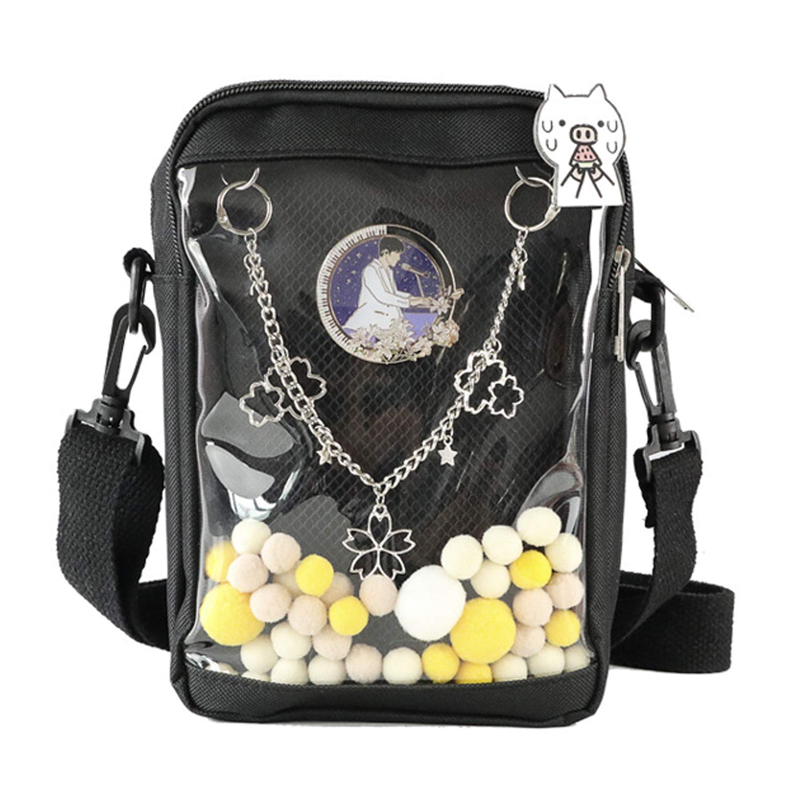 Vensivy Ita Bag DIY Transparent Crossbody Anime Pins Bag Shoulder Messenger Itabag Comic Anime Satchels