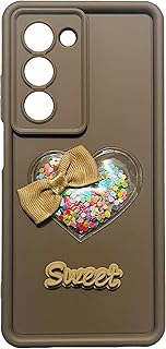 جراب حماية بتصميم قلب لامع لموبايل اوبو A5، ممتص صدمات سيليكون ناعم من البولي يوريثين الحراري، حماية الكاميرا، غطاء مضاد للصدمات (كوكا)