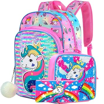 Amazon.com: Unicornio Mochila para niñas, 16\