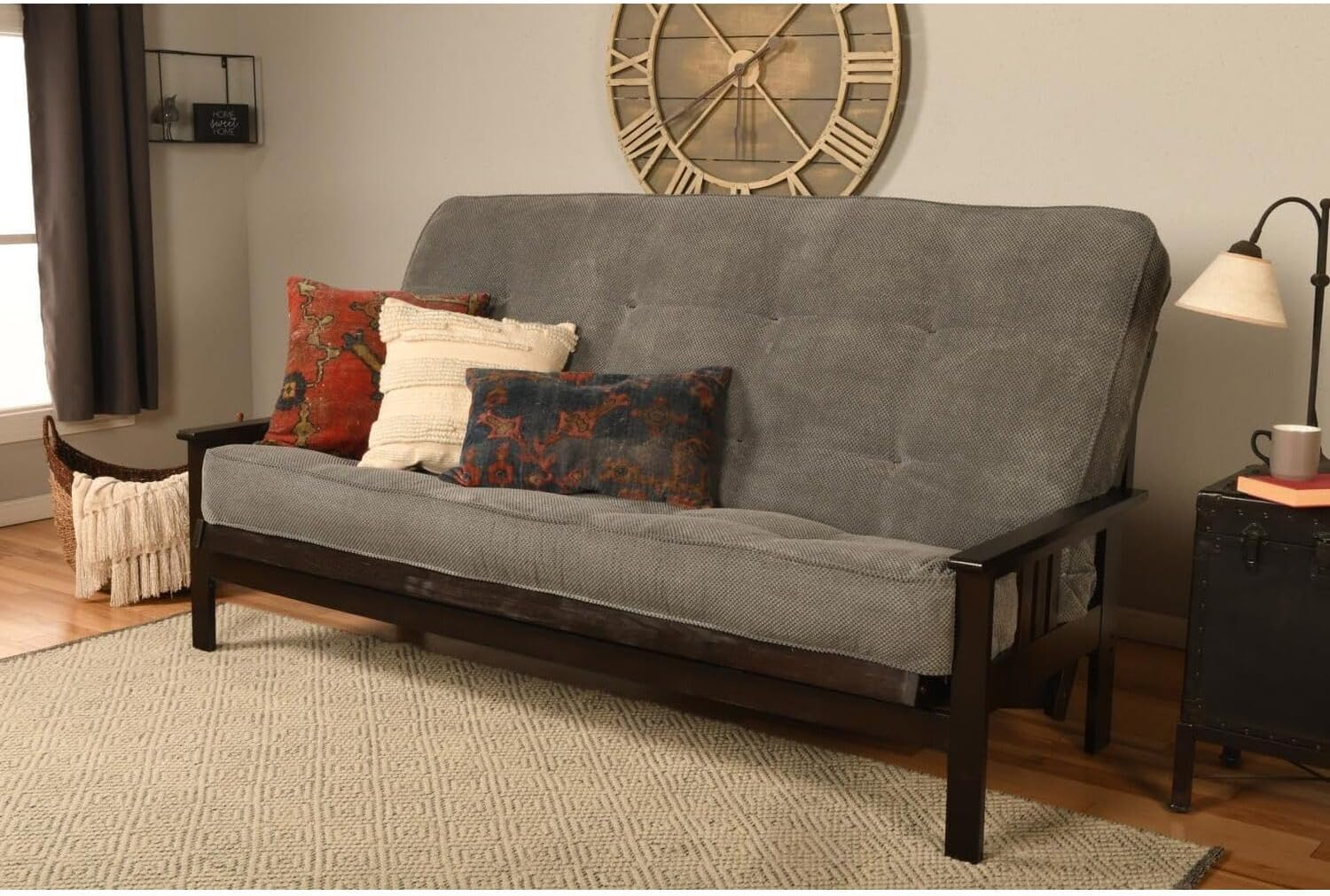 Maykoosh Wooden Futon Frame Set - Espresso Finish Convertible Sofa Bed Frame