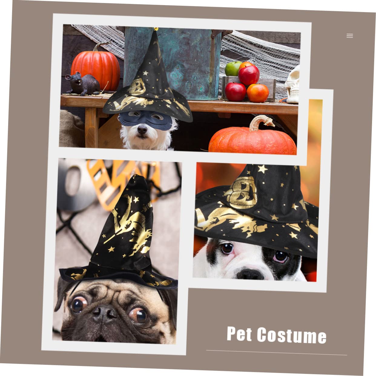 FRCOLOR 5 Set Stampato Mantello Da Mago Costume Per Il Gatto Mantello Da Strega Piccolo Cane Halloween Costume Del Cane Vestiti Dell'Animale Domestico Di Halloween o Del