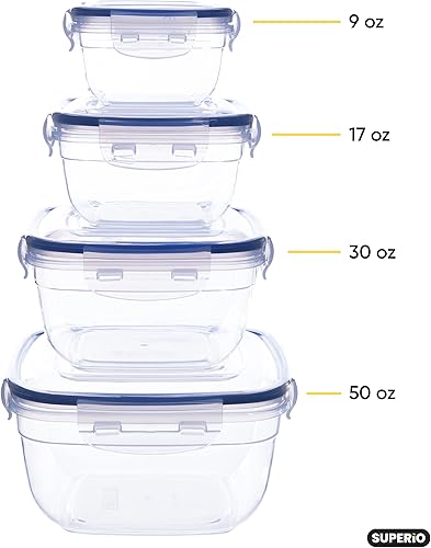 Miniatura 2 de Superio Recipiente de plástico sellado para almacenamiento de alimentos, hermético, a prueba de fugas, con tapa de fácil cierre, apto para