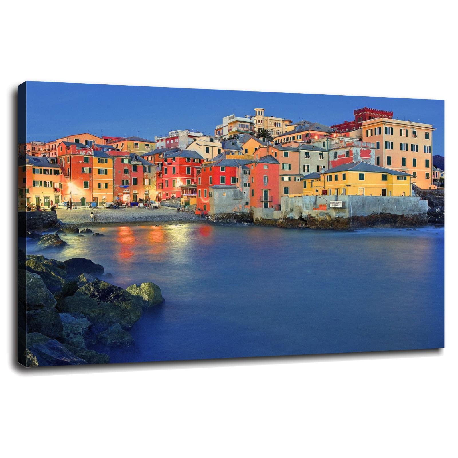 Genova Italy Wall Art Canvas Prints Poster For Living room Bedroom Home Office Decorations With Framed 18"x12"